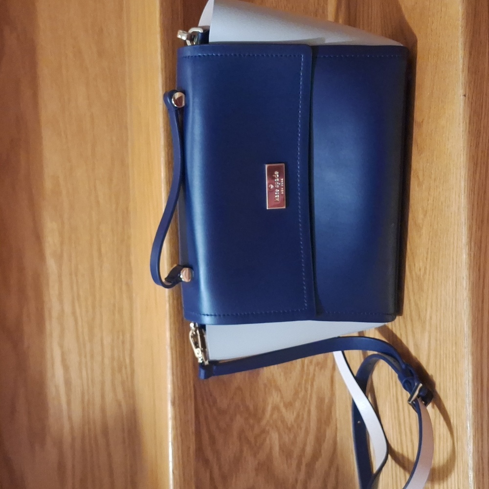kate spade Navy and Cream Leather Crossbody Satchel